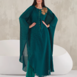 green kaftan dress