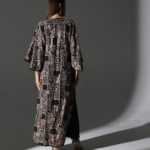 Two-Piece Embroidered Kaftan Shirt with Raw Silk Pants