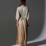 Shimmer in 2 tone gold and silver kaftan